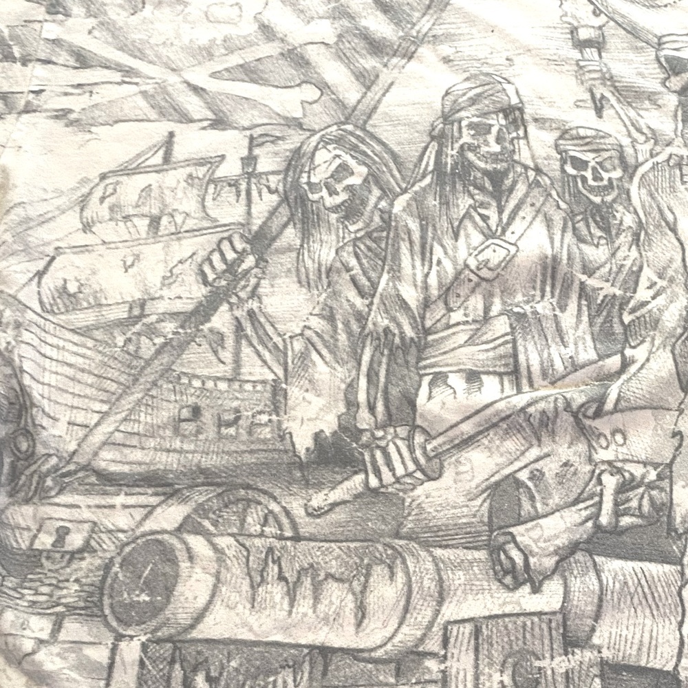 Disneyland Vintage Pirates Of The Caribbean T Shirt Villains All Over Print - Picture 9 of 9